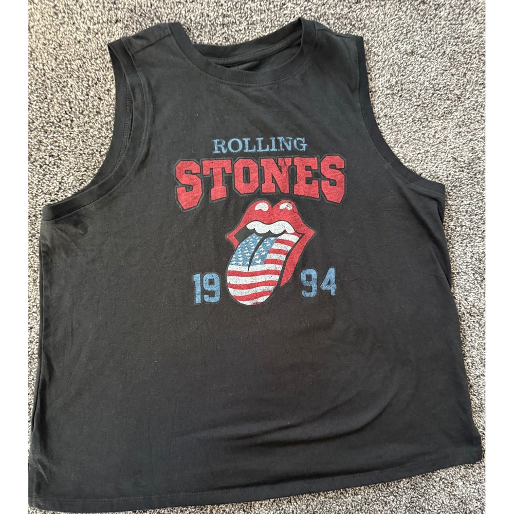Life Clothing Co Rolling Stones 1994 Graphic‎ Muscle Tank Top Black 0X